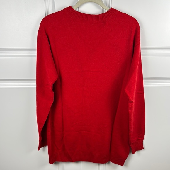 Moschino Red Wool & Cashmere Jumper Dress with Yellow Heart Design - Picture 8 of 9